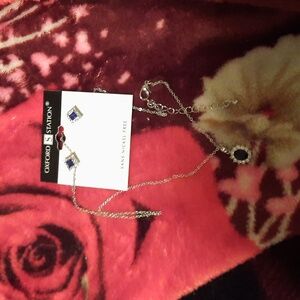 SEPTEMER BIRTHSTONE SAPPHIRE after 5 necklace and earrings set